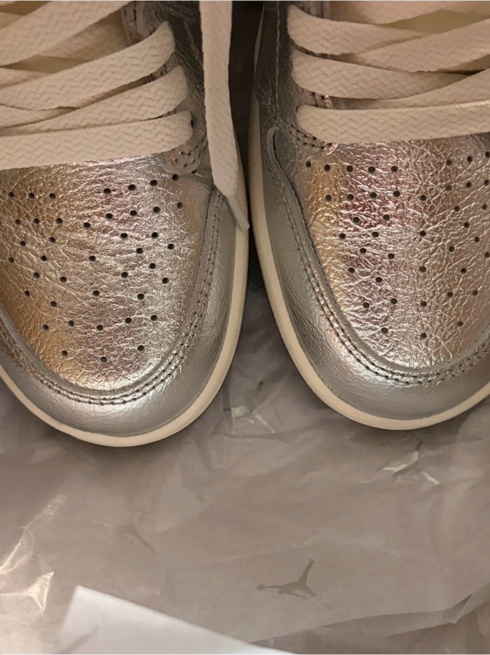 Nike Women’s Metallic Silver High-Top Athletic Sneakers - Picture 4 of 5